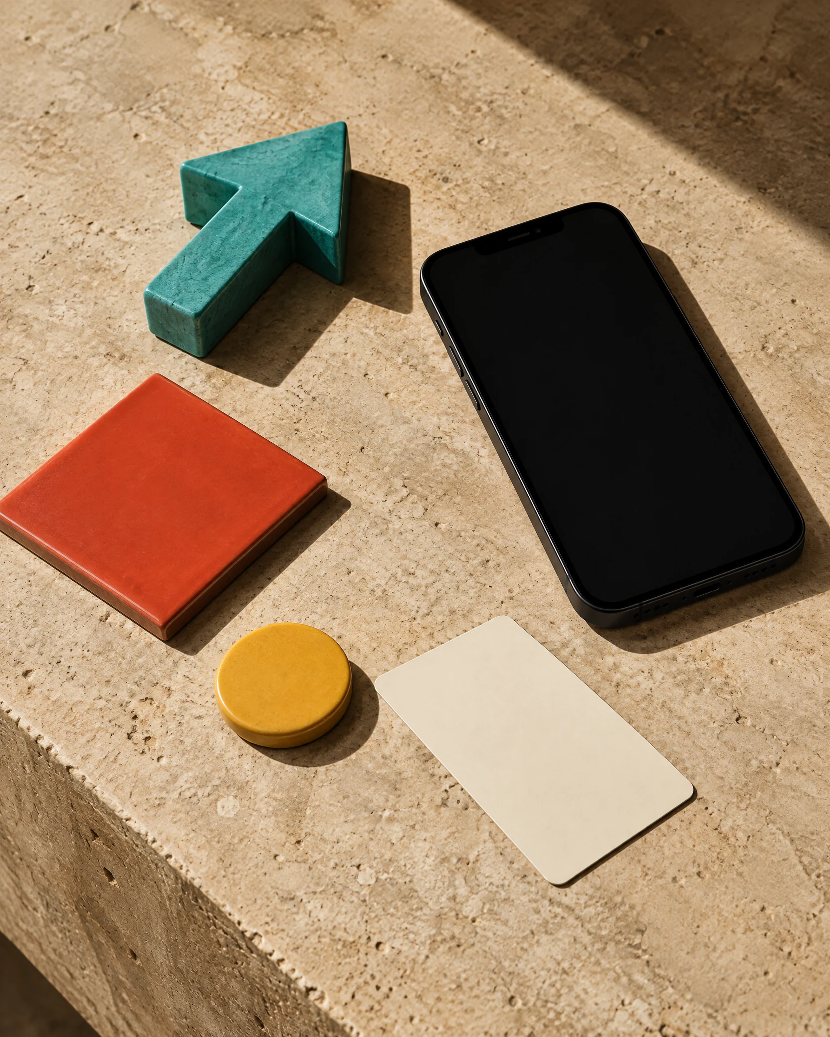 Directional objects arranged as a physical mobile-product route